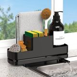 OEM Keukenorganizer met afvoerkanaal, onderzetter voor spoelbak, keuken en badkamer, zwart