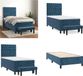 vidaXL Boxspringbed met matras, fluweel, donkerblauw, 90x200 cm