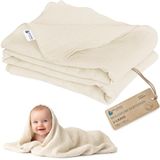 Medi Partners Mousseline Babydeken 100x150cm Mousseline Deken voor Pasgeborenen - Dunne Zachte Knuffeldeken Zomerdeken Voor Peuters Speelmat Wieg Kinderwagen (Beige)