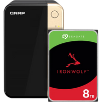 QNAP TS-264-8G NAS System with 2x 8TB Seagate IronWolf Drives