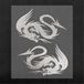 4R Quattroerre.it 15856 Voorgesneden stickers voor auto, draak, DX+SX, zilver, 10 x 12 cm