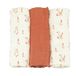 Trois Kilos Sept Set van 3 babyluiers - Vierkant van chiffon, katoen 70 x 70 cm - Veelzijdig inzetbaar: deken, knuffeldier, slabbetje, zonwering - Oeko-tex gecertificeerd - Ganzenmotief - Terracotta