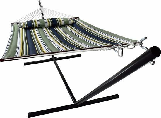 Vita5 hangmat met standaard - 2 personen - 200kg - 190x140cm - donkerblauw/donkergroen