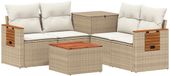 vidaXL Canapé 2 places Beige et Crème Polyrattan et Acier