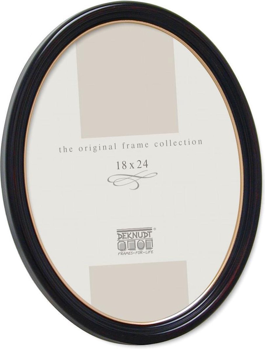 Deknudt Frames S100F9 10x15cm Fotokader ovaal zwart-bruin kunststof