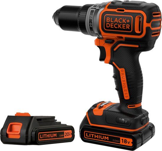 BLACK+DECKER BL186K1B2-QW Brushless Accu Schroef-/Boormachine - 18V - Incl. 2x Accu's, Lader & Koffer