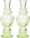 Ideas 4 Seasons Venice Kaarsen kandelaar - 2x - gekleurd glas - helder lichtgroen - D5,7 x H15 cm