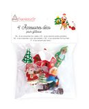 Framboiselle FRA8988 4 motieven Kerstmis kunststof meerkleurig 13,5 x 10,5 x 2,5 cm