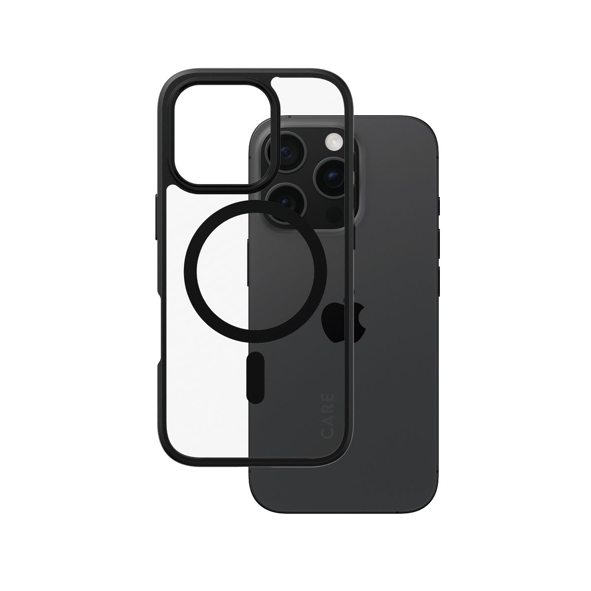 PanzerGlass CARE by PanzerGlass Flagship Case - Transparant Urban Combat w. - Zwart Frame & MagSafe iPhone 16 Pro