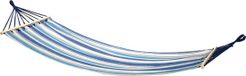 Merkloos Hangmat Beach Vibes - blauw/naturel - 200 x 100 cm - met houten/touwen frame - relax hangmatten