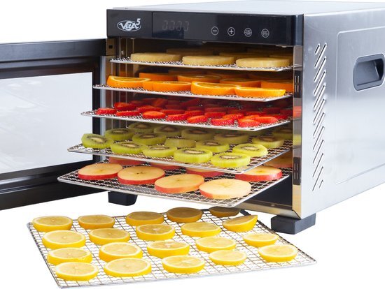 Vita5 Voedseldroger Nobel PRO 6 – Droogoven - RVS – 24-Uurs Timer – Led-bedieningspaneel – Dehydrator – 6 Laags