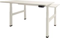 Schaffenburg bureau assis debout - Duo Elec 140x80 blanc craie - cadre blanc
