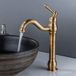 Petites Ecrevisses Robinet de lavabo pivotant à 360° avec poignée unique pour salle de bain, bec haut, eau chaude et froide disponible, bronze