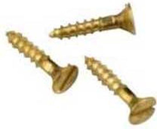 Hoenderdaal Fasteners Hoenderdaal Houtschroef PK 3,5 x 20 mm messing 200 stuks