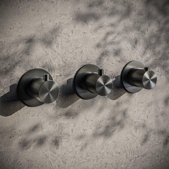 hotbath Archie Inbouw Douche Thermostaat - Geborsteld Gunmetal PVD