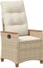 vidaXL Ligstoel voor tuin met kussen, beige en crème, 64 x 57,5 x 112 cm