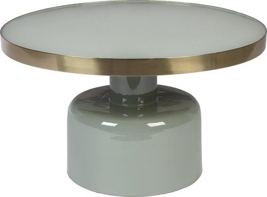 Zuiver Glam Salontafel Rond - 60 cm - Groen/Goud