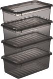 Keeeper opbergboxenset 'bea', 4x 5,6 liter, kristalgrijs