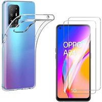 Phonillico® Case voor Oppo A94 5G en 2 geharde glazen