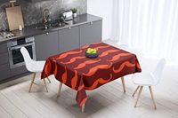Bonamaison Tafelkleed, Anti-Mold, Sneldrogend, Waterdicht, 100% Polyester Tafellaken, Oranje Bordeaux, 140 x 140 Cm