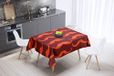 Bonamaison Tafelkleed, Anti-Mold, Sneldrogend, Waterdicht, 100% Polyester Tafellaken, Oranje Bordeaux, 140 x 140 Cm