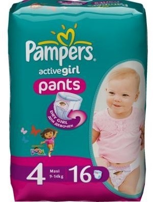 Pampers Baby Luiers - Active Girl Pants Maxi 4 16 Stuks
