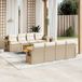 Prolenta Maison Exclusive - Tuinset voor de tuin, 9-delig, met kussens, beige, gemaakt van polyrotan