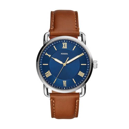 Fossil FS5661 Copeland 42mm Zilver Horloge - Bruin Leer en RVS