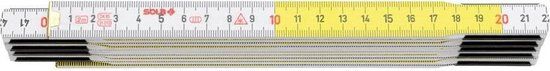 Sola HF 2/10 Duimstok - hout - wit/geel - 2m