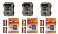 NUM'AXES All Inclusive Pack 3 x PIE1066-3 PIE1066 outdoor fotovallen + 12 AA-batterijen + 3 geheugenkaarten 32 GB