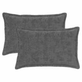 vidaXL - Kussensloop - 2 stuks - Donkergrijs - 50 x 75 cm