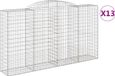 vidaXL Gabions - 13 pieces - arched - 300x50x160/180 cm - iron