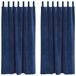 vidaXL Gordijnen 2 st donkerblauw 140 x 175 cm fluweel