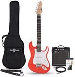Gear4music 3/4 LA Elektrische Gitaar, Rood, 10W Gitaarversterker & Accessoireset