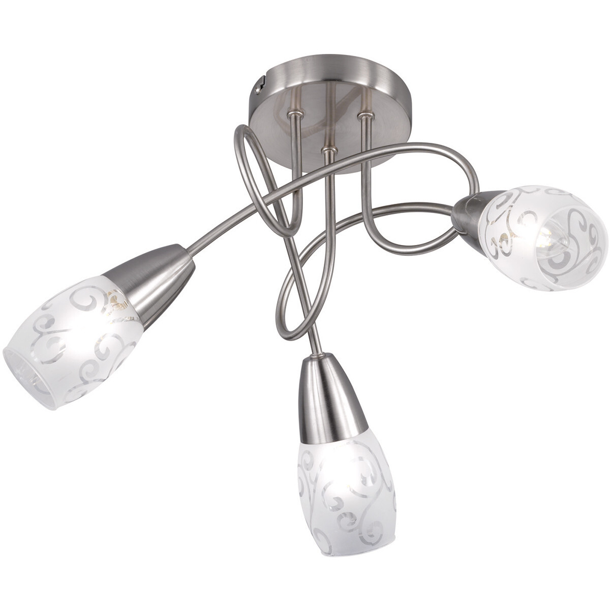 BES LED LED Plafondlamp - Plafondverlichting - Trion Kalora - E14 Fitting - Rond - Mat Nikkel - Aluminium