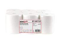 Semy Top ST-88722 handdoekrol, 2-laags, 21 cm, hoog wit (6-pack)
