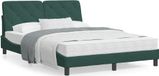 Maison Exclusive - Cadre de lit avec éclairage LED et matelas, vert foncé, 120 x 200 cm, velours