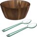 Secret de Gourmet Salad bowl and plastic salad servers - Acacia wood - D28 cm
