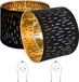 VEVOR Abat-jour Tambour 33x33x25cm Moyen Rond 2 Pièces avec Harpe Noir