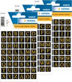 Hema Feuilles d'autocollants - 288x autocollants lettres - alphabet - noir/or - 13 mm