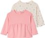 Vertbaudet Set van 2 T-shirts met lange mouwen baby roze