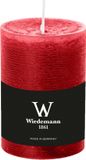 Wiedemann Bougie cylindrique/bougie pilier - bougie rustique - rouge - 7 x 10 cm - 43 heures de combustion