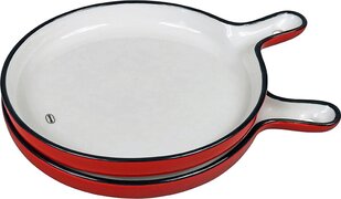 Cabanaz - bord, keramiek, SERVING TRAY ROUND, set 2, rood