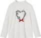 Vertbaudet Kerstshirt met kroon en hartje met glitterdetails voor meisjes