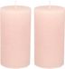 Atmosphera Stompkaars - 2x - licht roze - 7 x 13 cm - cilinderkaars