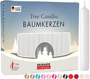 BRUBAKER 100 Pièces - Bougies d'arbre - Blanc - Bougies de Noël - Bougies pyramides - Bougies d'arbre de Noël - 95/12.5 mm – Bougies - Bougies