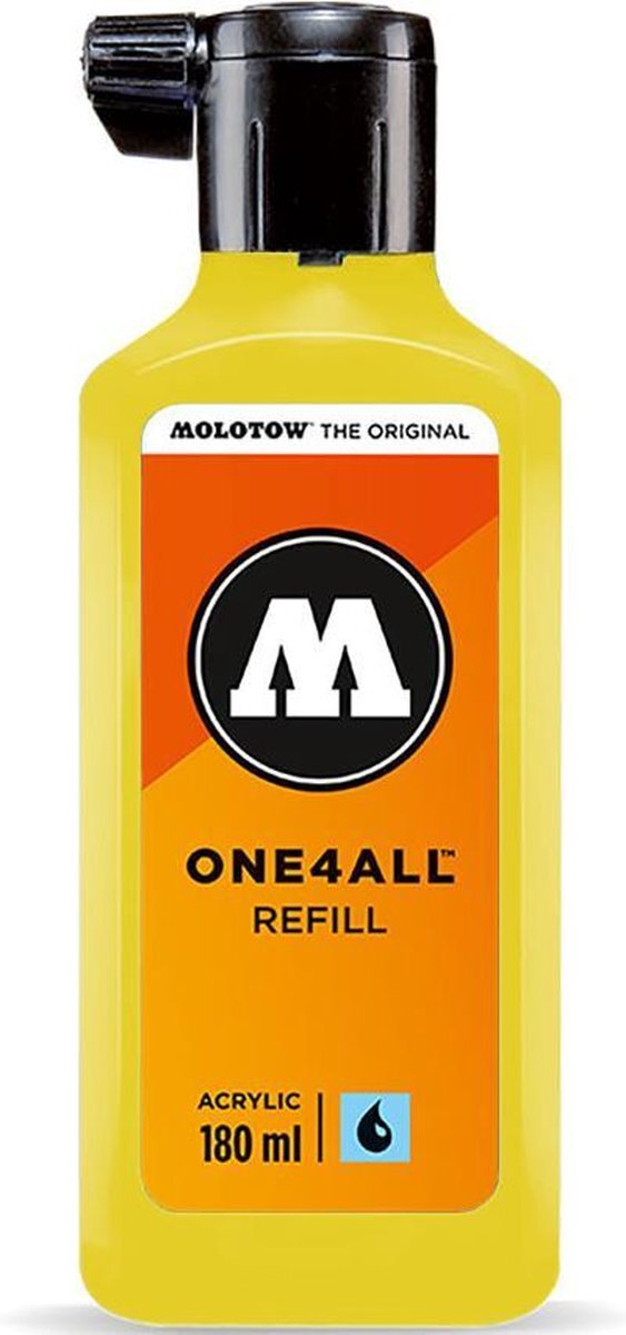 Molotow ONE4ALLâ„¢ - 180ml Gele navul Inkt op acrylbasis