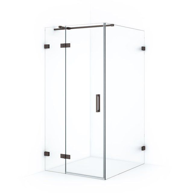 Maxaro Douchecabine Diamond 110x90cm Zwart Metaal Draaideur