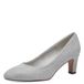 Tamaris Damespumps textiel blokhak, Silver Glam, 37 EU