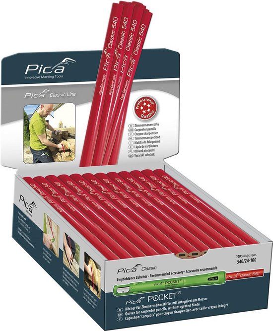 Pica 540/30 Timmermanspotloden 30 cm, display - 100 stuks
